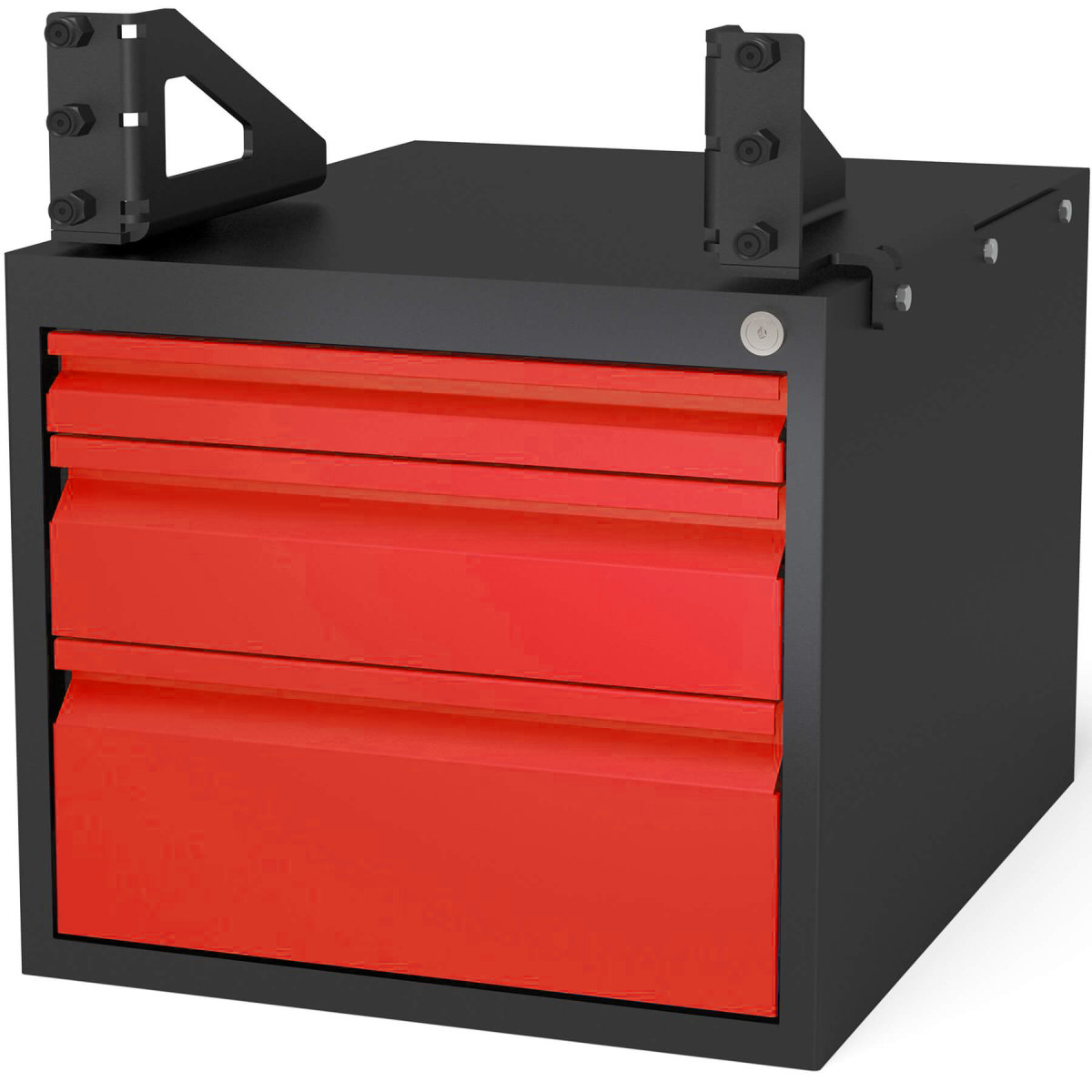 2-162990.2.R: Lockable 3 Drawer Sub Table Box Set for the System 16 PLUS Welding Tables - Siegmund Welding Tables USA (An Official Division of Quantum Machinery)