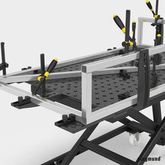 2 - 164051: External Stop Bracket For Perforated Plates (Nitrided) - 16mm Welding Table Accessories by Siegmund - The Flattest, Most Reliable Welding Tables & Fixturing Accessories in the World