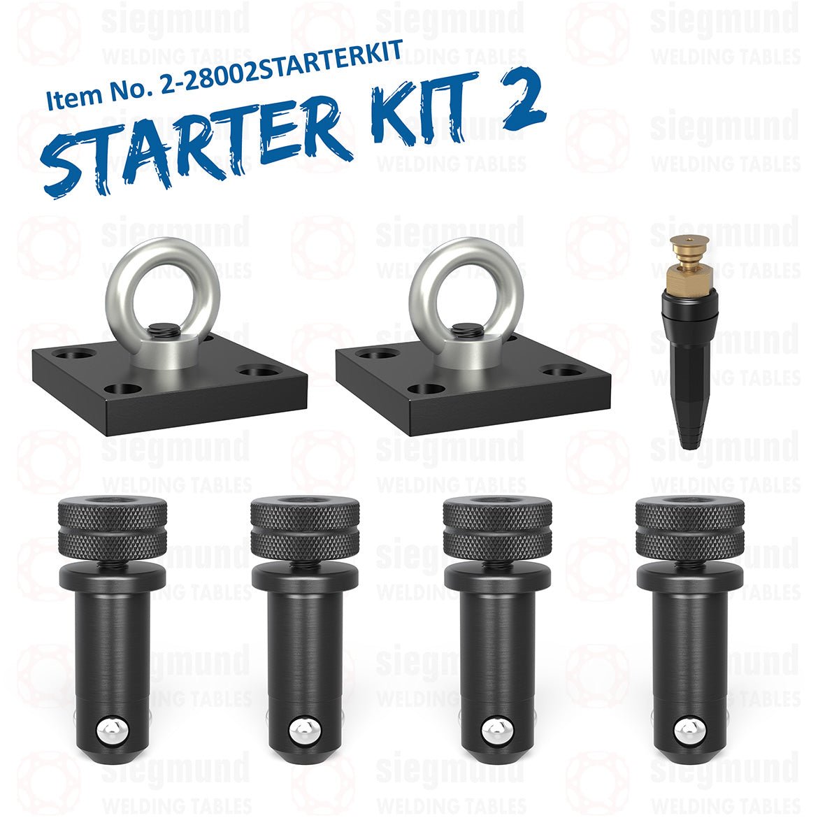 2 - 28002STARTERKIT: The Metric System 28 Dual Lifting Bracket Starter Kit for 2,400 x 1,200mm Welding Tables - 28mm Welding Table Accessories by Siegmund - The Flattest, Most Reliable Welding Tables & Fixturing Accessories in the World