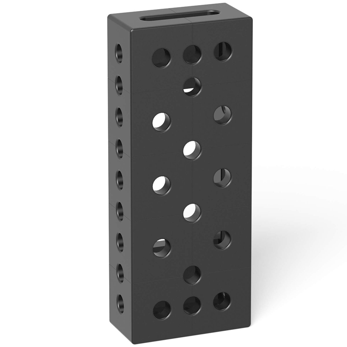 2 - 280311.P: 500x200x100mm Square U - Shape Riser Block with Left Side Oblong Holes/Slots (Plasma Nitrided) - 28mm Welding Table Accessories by Siegmund - The Flattest, Most Reliable Welding Tables & Fixturing Accessories in the World