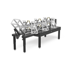 2 - 280311.P: 500x200x100mm Square U - Shape Riser Block with Left Side Oblong Holes/Slots (Plasma Nitrided) - 28mm Welding Table Accessories by Siegmund - The Flattest, Most Reliable Welding Tables & Fixturing Accessories in the World