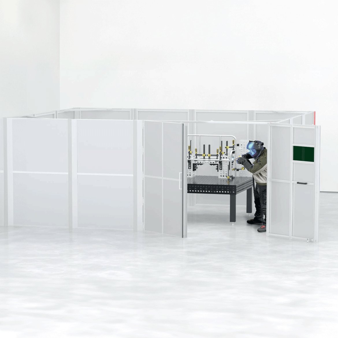2 - 4836.LC: 4,800 x 3,600 x 2,250mm Laser Welding Cell - System 16 Welding Tables by Siegmund - The Flattest, Most Reliable Welding Tables & Fixturing Accessories in the World