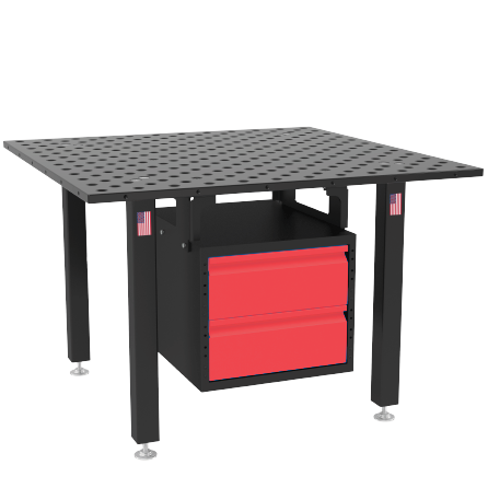 US281990.1.r: Lockable Sub Table Box Including 2 Drawers for the System 28 Basic Imperial Series Welding Tables