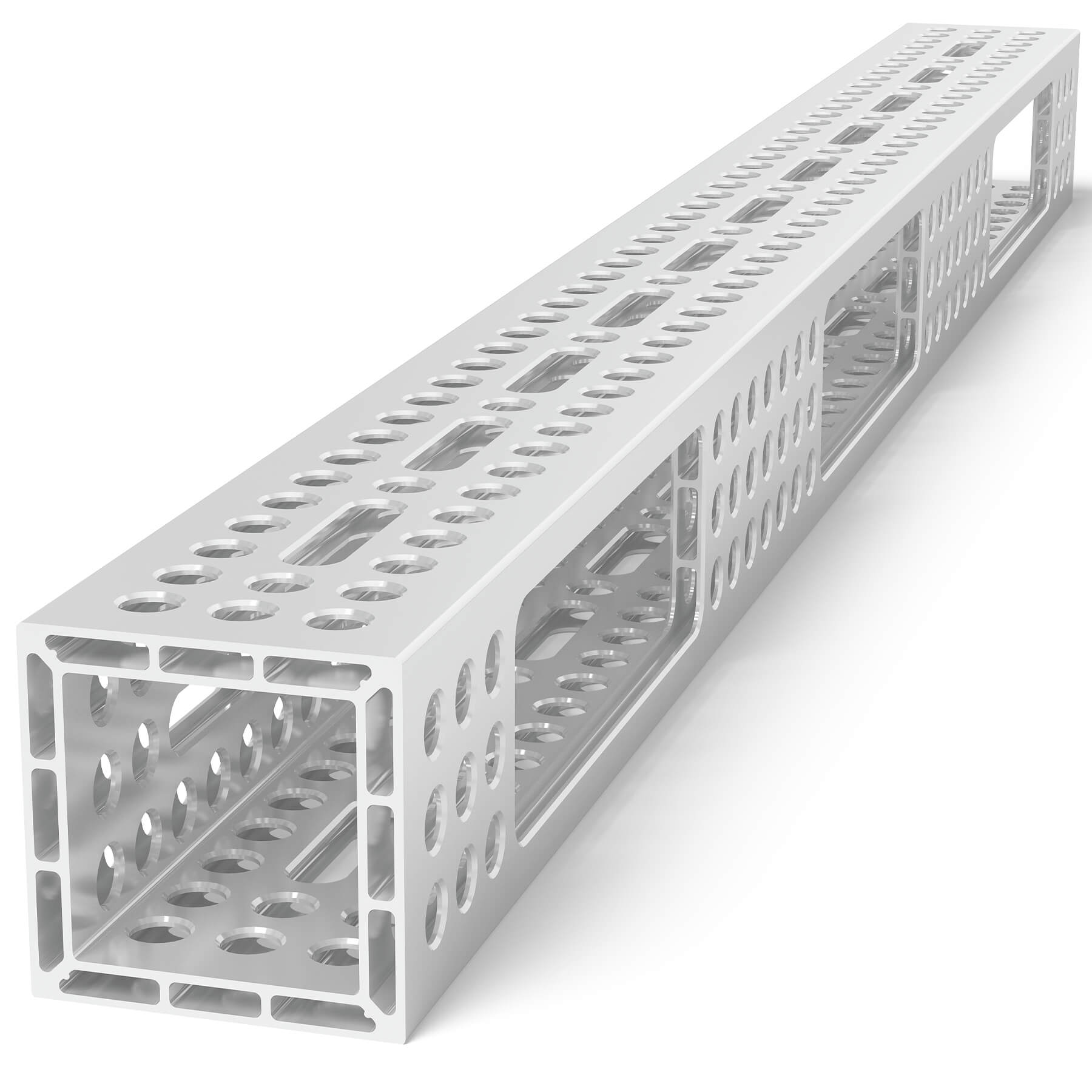 USAQ16014122.VLL: 4'x4" Aluminum U-Shape Profile with Elongated Holes - Siegmund Welding Tables USA (An Official Division of Quantum Machinery)