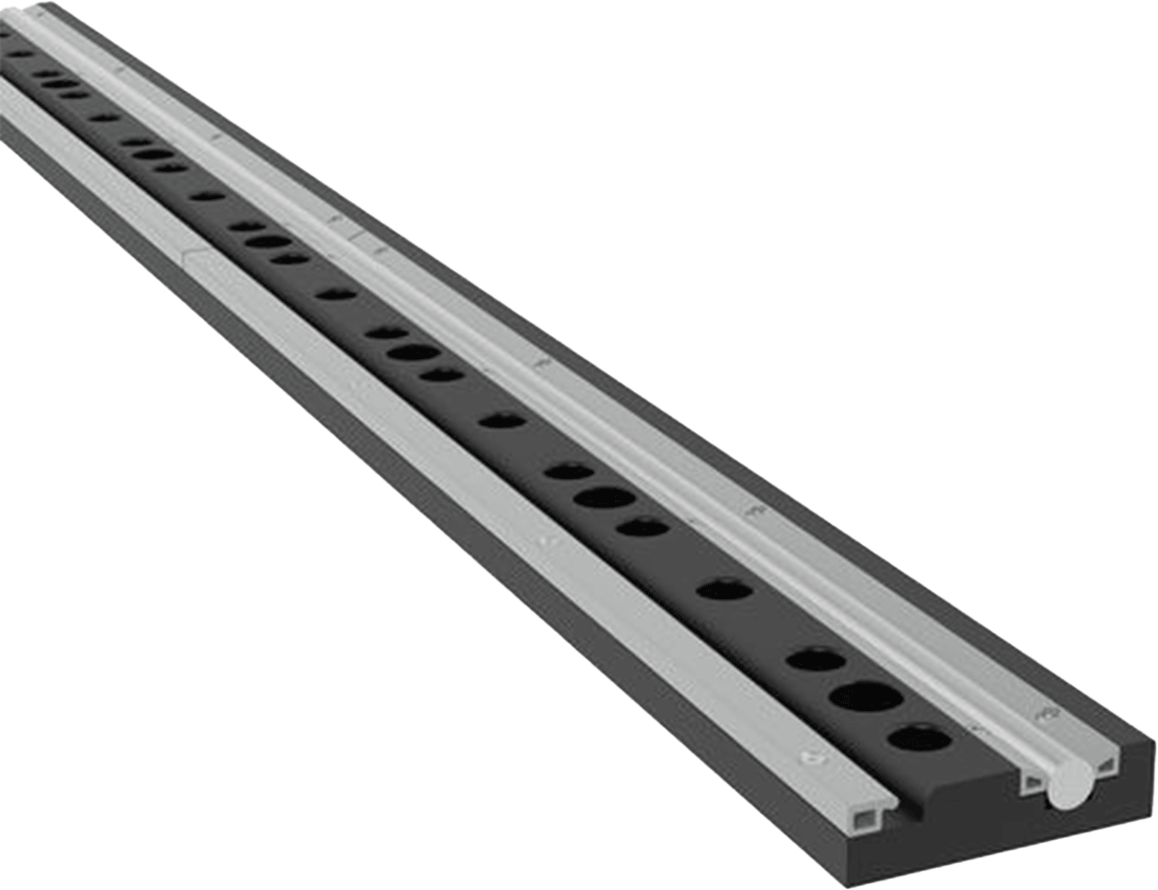 USRSR60.P: 5' Foundation Rail with Round Rail for the System 28 Imperial (Inch) Series Rail System (Plasma Nitrided) - Siegmund Welding Tables USA (An Official Division of Quantum Machinery)