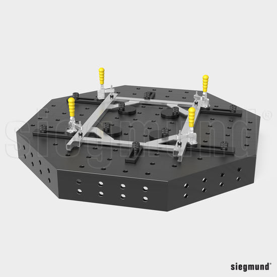 System 22 1,500x150mm (59"x5.9") Siegmund Octagonal Welding Table with Plasma Nitration (Item No. 2 - 921522.P) - System 22 Welding Tables by Siegmund - The Flattest, Most Reliable Welding Tables & Fixturing Accessories in the World