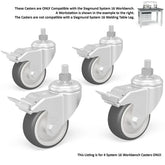 US004100.2: 4 Casters for the Siegmund System 16 Imperial Series Workbench Only - System 16 Imperial Series Welding Tables by Siegmund - The Flattest, Most Reliable Welding Tables & Fixturing Accessories in the World