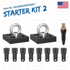 US16002STARTERKIT: The Imperial System 16 Dual Lifting Bracket Starter Kit for the 4'x8' Welding Tables - 16mm Imperial Series Welding Table Accessories by Siegmund - The Flattest, Most Reliable Welding Tables & Fixturing Accessories in the World