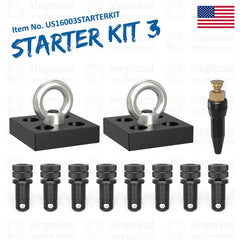 US16003STARTERKIT: The Imperial System 16 Dual Lifting Bracket Starter Kit for the 5'x10' Welding Tables - 16mm Imperial Series Welding Table Accessories by Siegmund - The Flattest, Most Reliable Welding Tables & Fixturing Accessories in the World