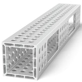 USAQ16014061.V: 2'x4" Aluminum U - Shape Profile with Full Grid Holes - 16mm Imperial Series Welding Table Accessories by Siegmund - The Flattest, Most Reliable Welding Tables & Fixturing Accessories in the World