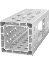 USAQ28014061.V: 2'x8" Aluminum U - Shape Profile with Full Grid Holes - 28mm Imperial Series Welding Table Accessories by Siegmund - The Flattest, Most Reliable Welding Tables & Fixturing Accessories in the World