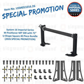 USM051016.26: System 16 Imperial Series M-Positioner MP 500 with 72” U-Shape Square - 40 Piece Bundle (2026 SPECIAL PROMOTION) - System 16 Imperial Series Welding Tables by Siegmund - The Flattest, Most Reliable Welding Tables & Fixturing Accessories in the World