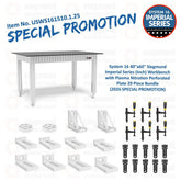 USWS161510.1.25: System 16 40"x60" Siegmund Imperial Series (Inch) Workbench with Plasma Nitration Perforated Plate 29 Piece Bundle (2026 SPECIAL PROMOTION) - System 16 Imperial Series Welding Tables by Siegmund - The Flattest, Most Reliable Welding Tables & Fixturing Accessories in the World