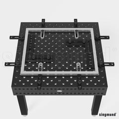 2-280421: 225mm L FDS Universal Stop with Pressure Spring (Burnished) - Siegmund Welding Tables USA (An Official Division of Quantum Machinery)