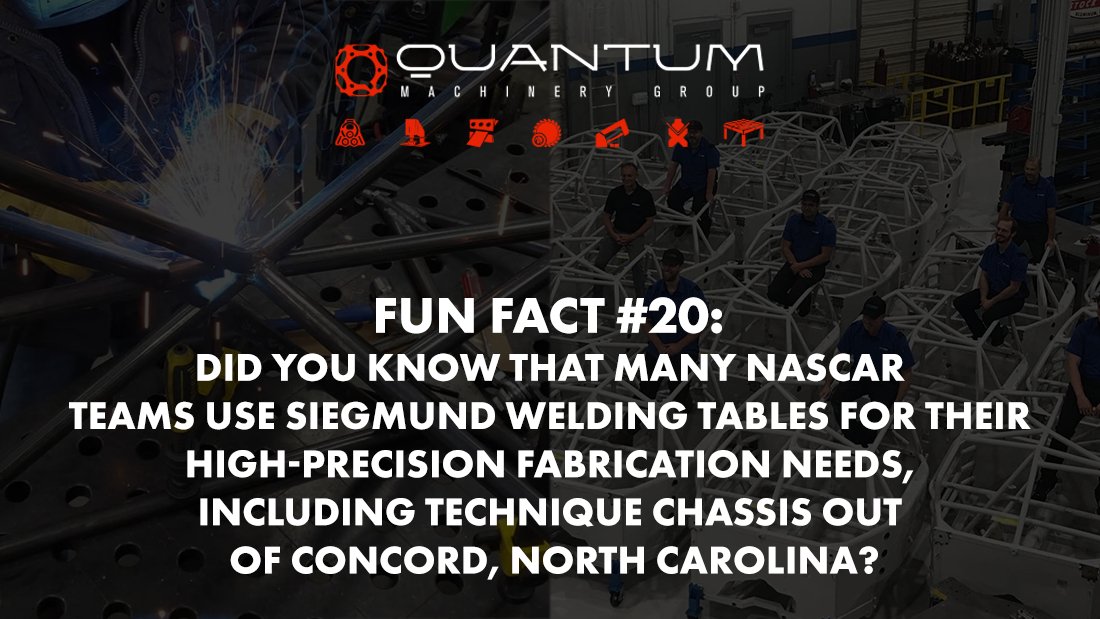 Fun Fact #20: Did you know that many NASCAR teams use Siegmund welding tables for their high-precision fabrication needs, including Technique Chassis out of Concord, North Carolina? - Siegmund Welding Tables USA (An Official Division of Quantum Machinery)