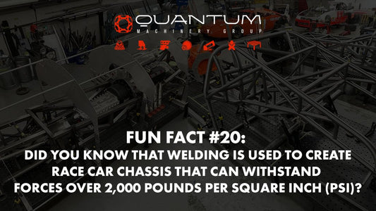 Fun Fact #20: Did you know that welding is used to create race car chassis that can withstand forces over 2,000 pounds per square inch (PSI)? - Siegmund Welding Tables USA (An Official Division of Quantum Machinery)