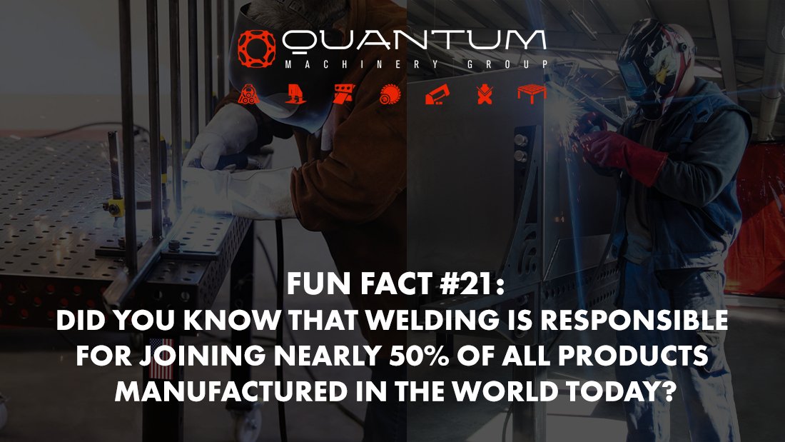 Fun Fact #21: Did you know that welding is responsible for joining nearly 50% of all products manufactured in the world today? - Siegmund Welding Tables USA (An Official Division of Quantum Machinery)