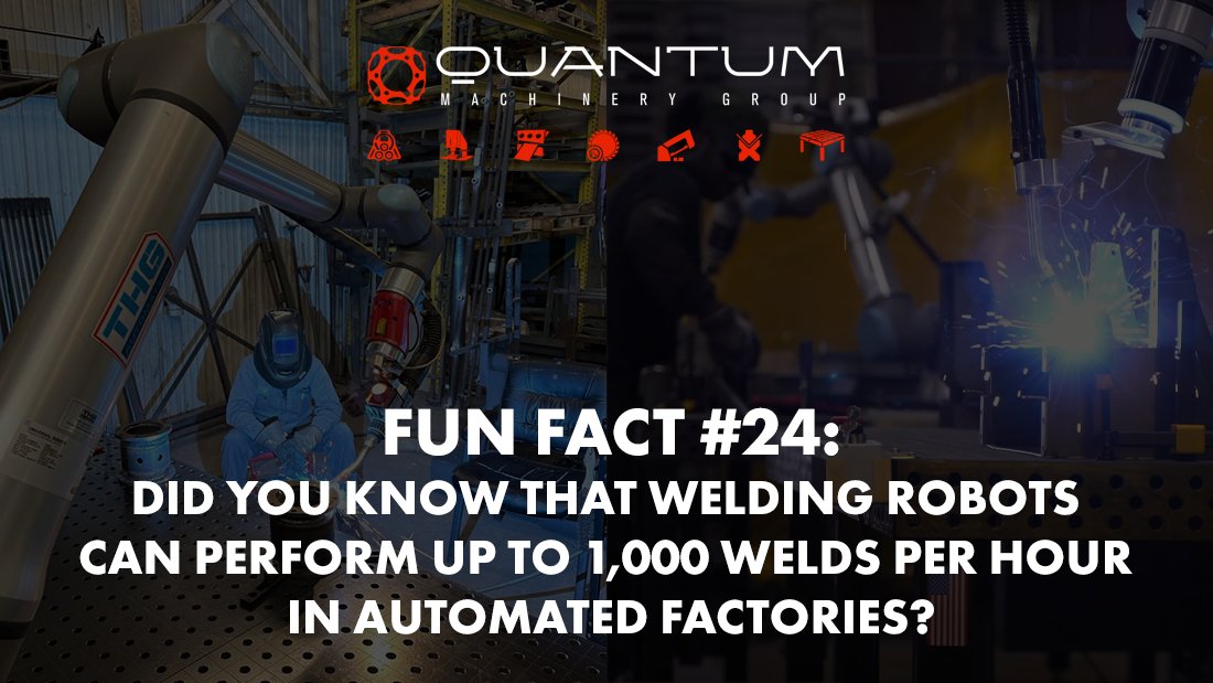 Fun Fact #24: Did you know that welding robots can perform up to 1,000 welds per hour in automated factories? - Siegmund Welding Tables USA (An Official Division of Quantum Machinery)