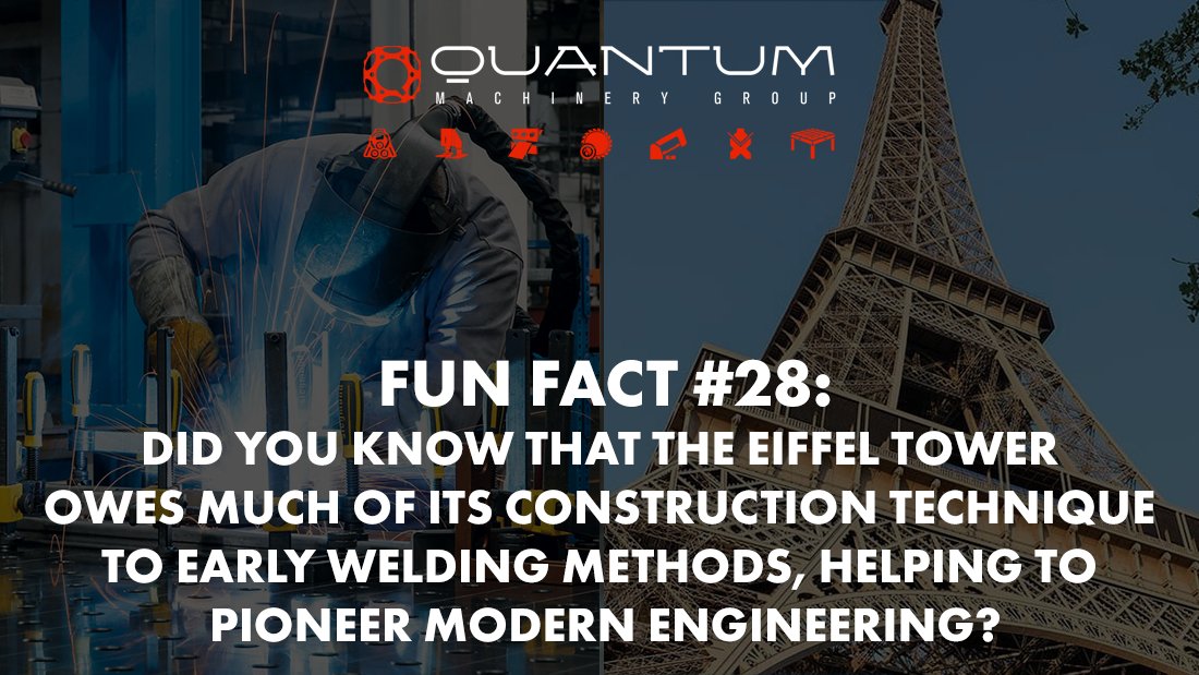 Fun Fact #28: Did you know that the Eiffel Tower owes much of its construction technique to early welding methods, helping to pioneer modern engineering? - Siegmund Welding Tables USA (An Official Division of Quantum Machinery)