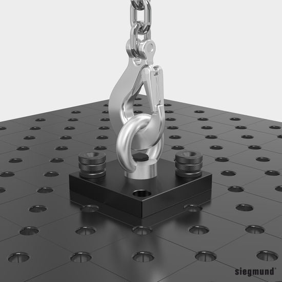 2 - 000830.N: Shipping Bracket with Fastening Plate (Nitrided) - 28mm Welding Table Accessories by Siegmund - The Flattest, Most Reliable Welding Tables & Fixturing Accessories in the World