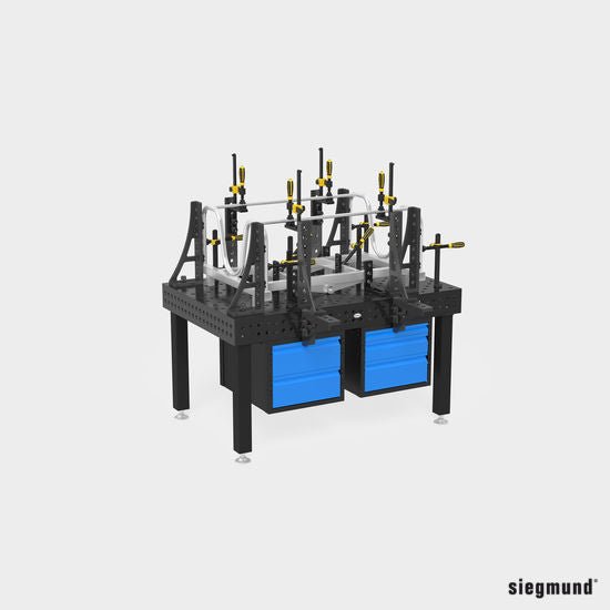 2 - 004220: 60 mm Drawer With Clip Rail For Lockable Sub Table Box - 16mm Welding Table Accessories by Siegmund - The Flattest, Most Reliable Welding Tables & Fixturing Accessories in the World