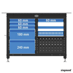 2 - 004220.WS: 60 mm Drawer With Clip Rail For Siegmund Workstation - 16mm Welding Table Accessories by Siegmund - The Flattest, Most Reliable Welding Tables & Fixturing Accessories in the World