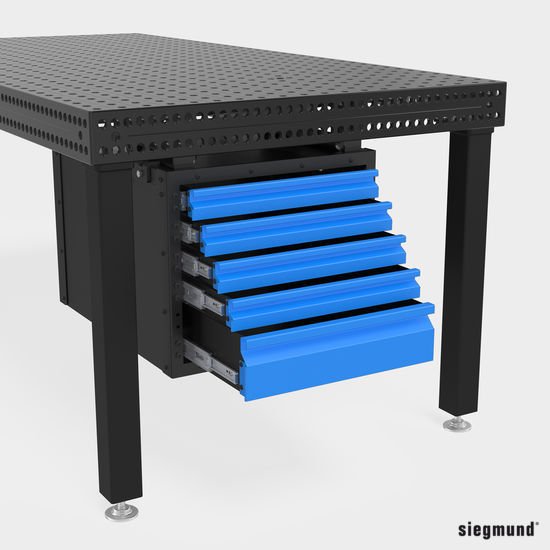 2 - 004225: 120 mm Drawer With Clip Rail For Lockable Sub Table Box - 16mm Welding Table Accessories by Siegmund - The Flattest, Most Reliable Welding Tables & Fixturing Accessories in the World