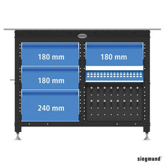 2 - 004230.WS: 180 mm Drawer With Clip Rail for Siegmund Workstations - 16mm Welding Table Accessories by Siegmund - The Flattest, Most Reliable Welding Tables & Fixturing Accessories in the World