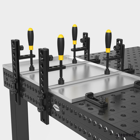 2 - 160113.N: 90 VL Stop and Clamping Square (Nitrided) - 16mm Welding Table Accessories by Siegmund - The Flattest, Most Reliable Welding Tables & Fixturing Accessories in the World