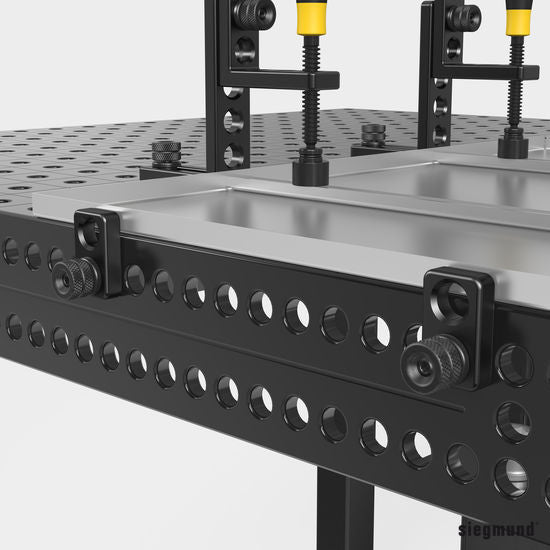 2 - 160407.N: 50mm L Universal Stop (Nitrided) - 16mm Welding Table Accessories by Siegmund - The Flattest, Most Reliable Welding Tables & Fixturing Accessories in the World