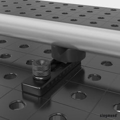 2 - 160420.A: 115mm L Universal Stop (Aluminum) - 16mm Welding Table Accessories by Siegmund - The Flattest, Most Reliable Welding Tables & Fixturing Accessories in the World