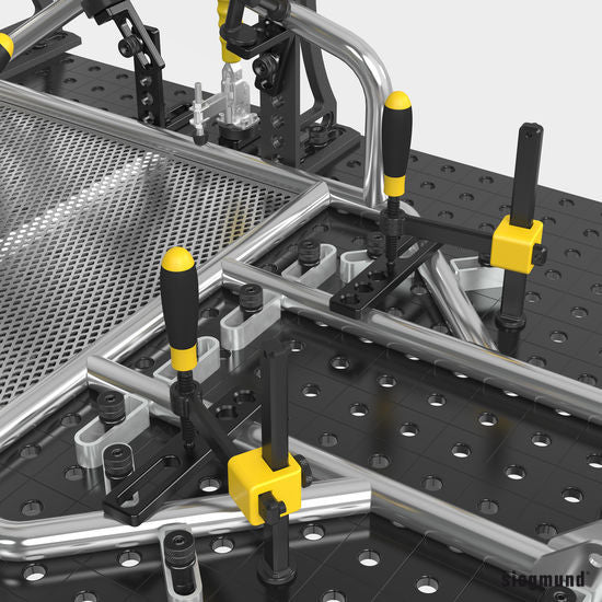 2 - 160450.N: Universal Stop & Clamping Bridge (Nitrided) - 16mm Welding Table Accessories by Siegmund - The Flattest, Most Reliable Welding Tables & Fixturing Accessories in the World