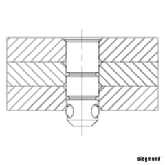 2 - 160529: Long Flush Mount Bolt (Burnished) - 16mm Welding Table Accessories by Siegmund - The Flattest, Most Reliable Welding Tables & Fixturing Accessories in the World