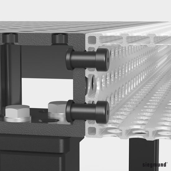 2 - 160583: Double Collar Connecting Bolt (Burnished) - 16mm Welding Table Accessories by Siegmund - The Flattest, Most Reliable Welding Tables & Fixturing Accessories in the World