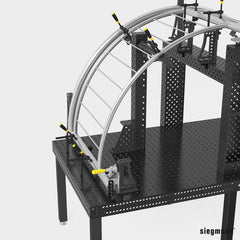 2 - 160604: Universal Basic Pipe Clamp (Burnished) - 16mm Welding Table Accessories by Siegmund - The Flattest, Most Reliable Welding Tables & Fixturing Accessories in the World