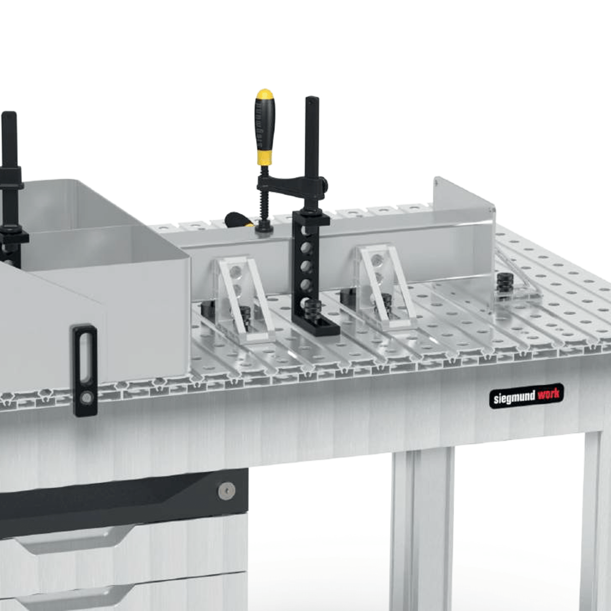 2 - 160621: Basic Screw Clamp for the System 16 Aluminum Table Profiles (Nitrided) - 16mm Welding Table Accessories by Siegmund - The Flattest, Most Reliable Welding Tables & Fixturing Accessories in the World