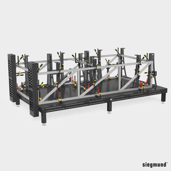 2 - 160630: 45°/90° Professional Screw Clamp (Burnished) - 16mm Welding Table Accessories by Siegmund - The Flattest, Most Reliable Welding Tables & Fixturing Accessories in the World