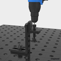 2 - 160666: Short Arbor with Bushing and Prism (Burnished) - 16mm Welding Table Accessories by Siegmund - The Flattest, Most Reliable Welding Tables & Fixturing Accessories in the World