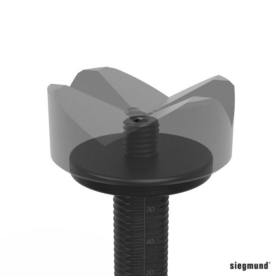 2 - 160824: Height Adjustable Support with Scale (Burnished) - 16mm Welding Table Accessories by Siegmund - The Flattest, Most Reliable Welding Tables & Fixturing Accessories in the World