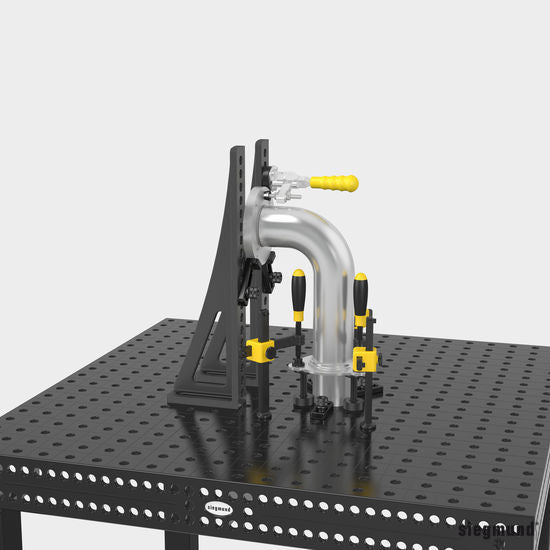 2 - 160824: Height Adjustable Support with Scale (Burnished) - 16mm Welding Table Accessories by Siegmund - The Flattest, Most Reliable Welding Tables & Fixturing Accessories in the World