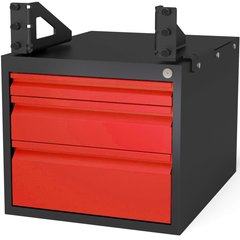 2-162990.2.R: Lockable 3 Drawer Sub Table Box Set for the System 16 PLUS Welding Tables - Siegmund Welding Tables USA (An Official Division of Quantum Machinery)