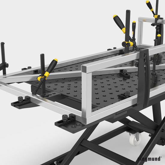 2 - 164050: Extension With 1 Row Of Holes For Perforated Plates (Nitrided) - 16mm Welding Table Accessories by Siegmund - The Flattest, Most Reliable Welding Tables & Fixturing Accessories in the World