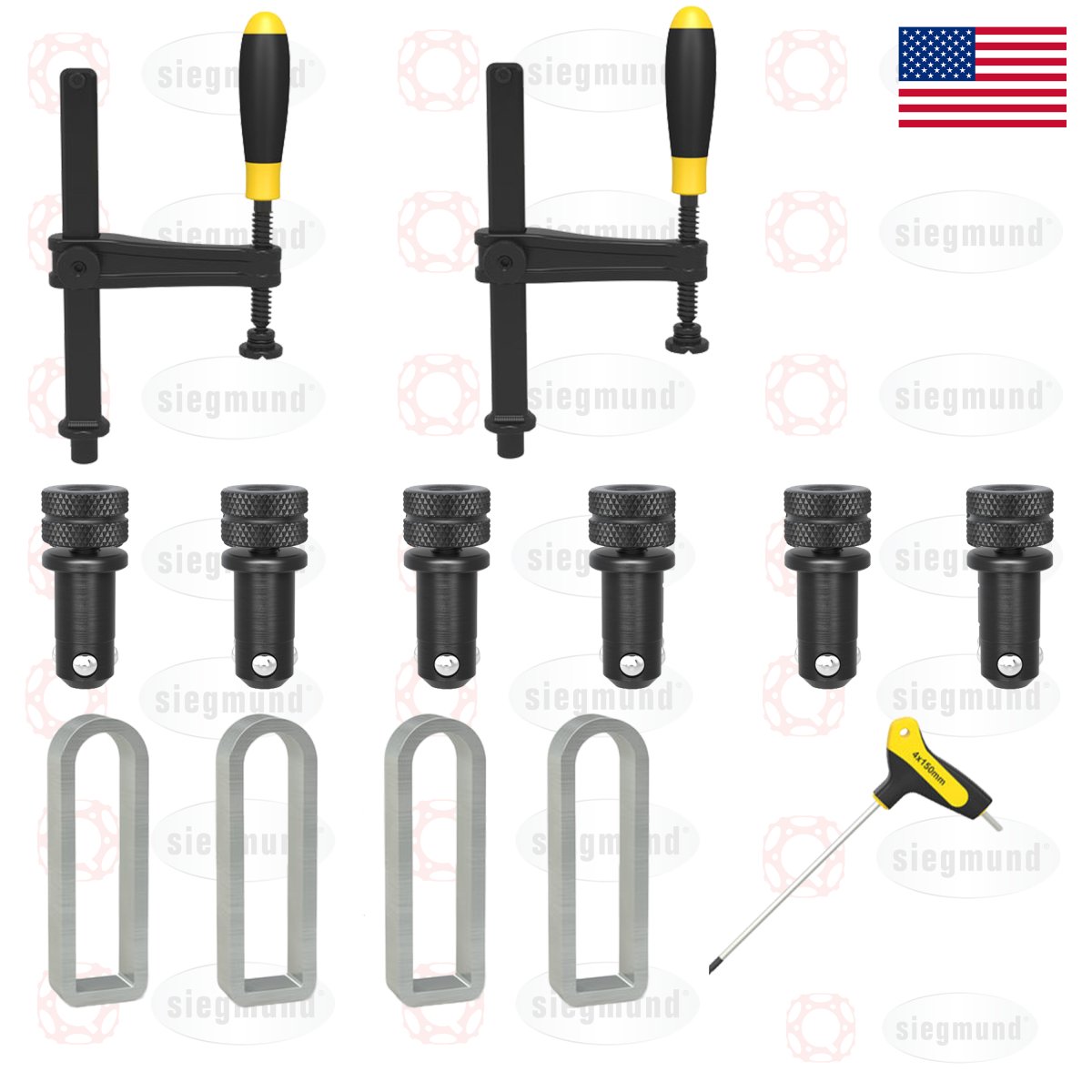 2 - 167320: Set A 13 Piece Accessory Kit for the System 16 Workstations - 16mm Imperial Series Welding Table Accessories by Siegmund - The Flattest, Most Reliable Welding Tables & Fixturing Accessories in the World