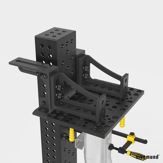 2 - 220116.N: 300x195mm Stop and Clamping Square (Nitrided) - 22mm Welding Table Accessories by Siegmund - The Flattest, Most Reliable Welding Tables & Fixturing Accessories in the World