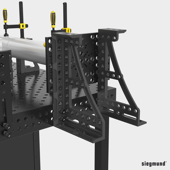 2 - 220134.N: 600mm GK Left Stop and Clamping Square (Nitrided) - 22mm Welding Table Accessories by Siegmund - The Flattest, Most Reliable Welding Tables & Fixturing Accessories in the World