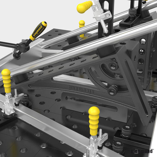 2 - 220165.N: 500mm G Stop and Clamping Square with Right Rotation Angle (Nitrided) - 22mm Welding Table Accessories by Siegmund - The Flattest, Most Reliable Welding Tables & Fixturing Accessories in the World