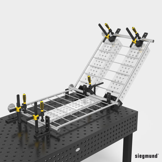 2 - 220190.N: Cast Iron Corner Connection (Nitrided) - 22mm Welding Table Accessories by Siegmund - The Flattest, Most Reliable Welding Tables & Fixturing Accessories in the World