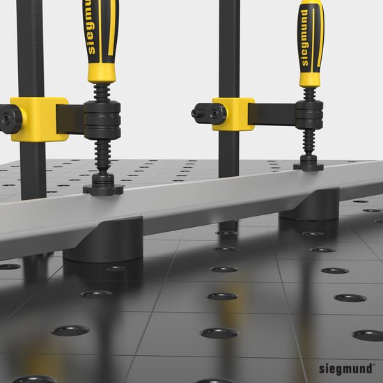 2 - 220647.1: 80mm Ø, 90° Prism with Screwed - In Collar (Burnished) - 22mm Welding Table Accessories by Siegmund - The Flattest, Most Reliable Welding Tables & Fixturing Accessories in the World