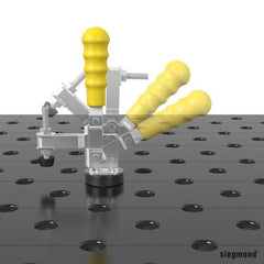 2 - 220705: Vertical Toggle Clamp with Adapter - 22mm Welding Table Accessories by Siegmund - The Flattest, Most Reliable Welding Tables & Fixturing Accessories in the World
