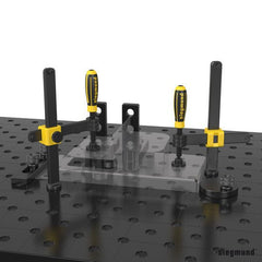 2 - 220824: Adjustable Height Support with Scale (Burnished) - 22mm Welding Table Accessories by Siegmund - The Flattest, Most Reliable Welding Tables & Fixturing Accessories in the World